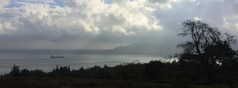 Looking towards Brodick from above Brodick Castle, Arran