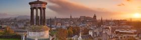 View over Princes Street from the Dugald Stewart Monument, Calton Hill, edinburgh