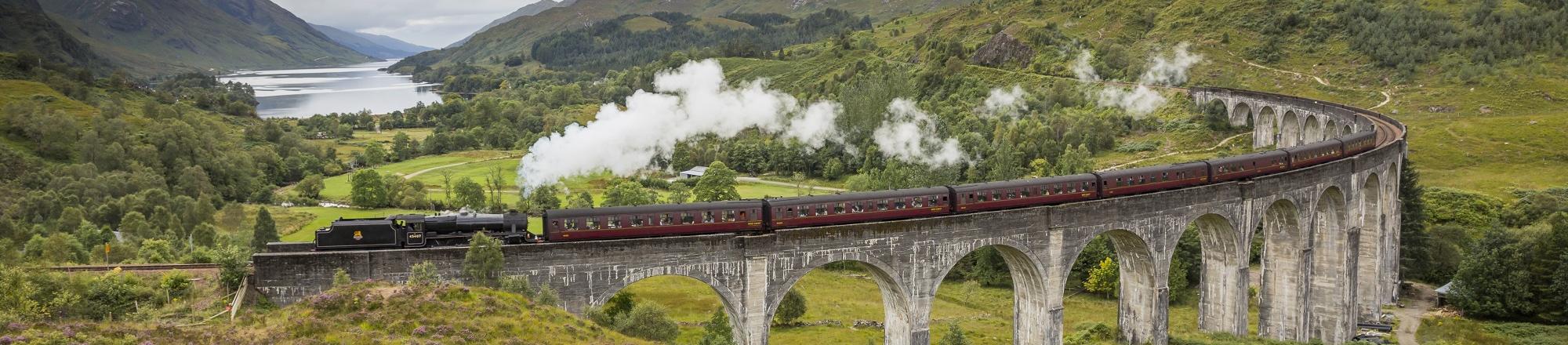 Glenfinnan Viaduct, Scottish Steam Train Journey