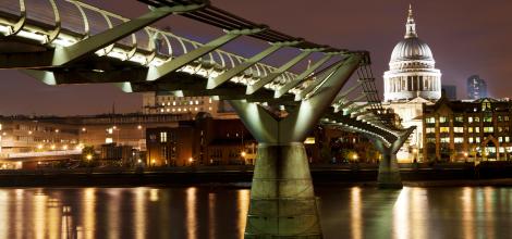 Millennium Bridge and St Paul's Cathedral, London