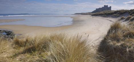 Bamburgh Beach and Castle