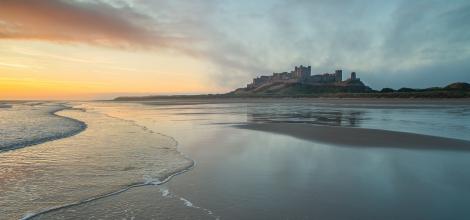 Bamburgh Beach and Castle Bamburgh Beach and Castle